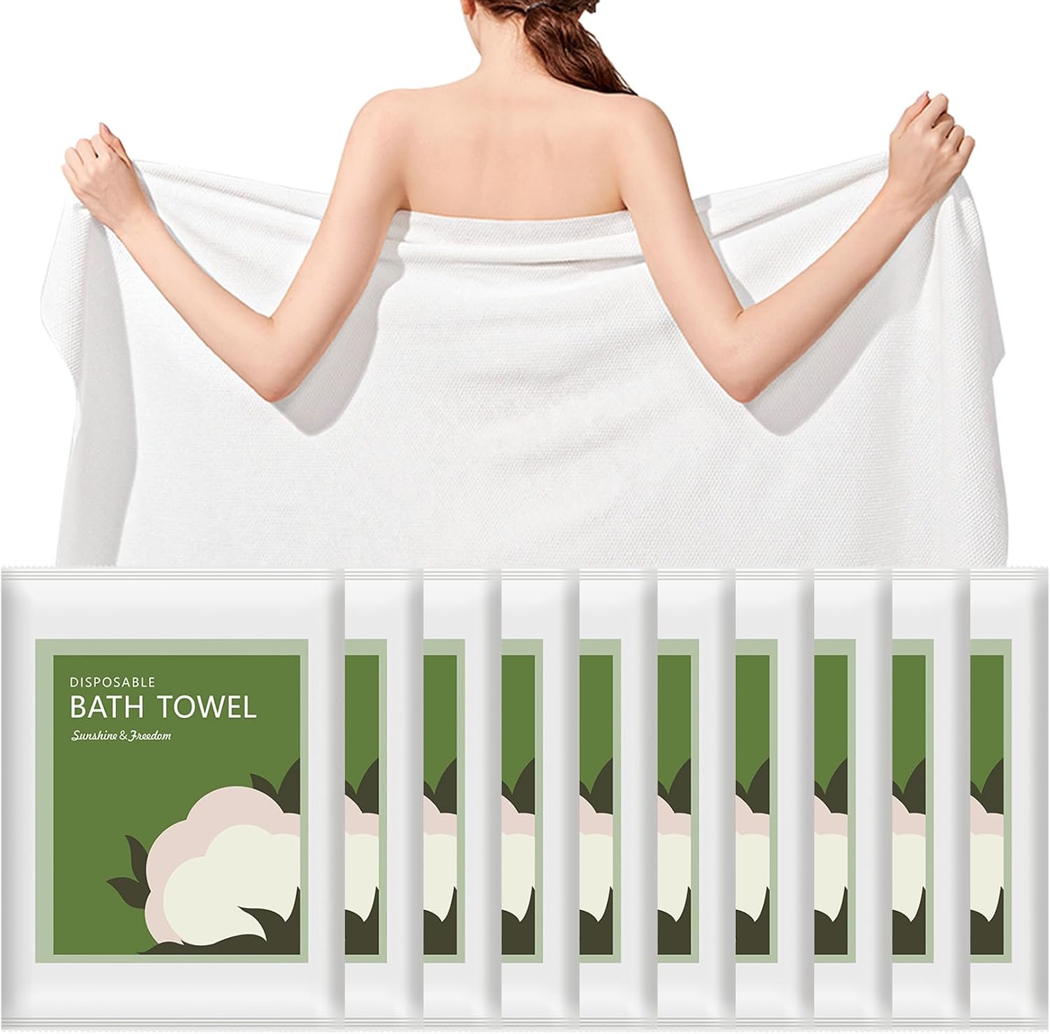 Travel Towel Quick Dry - Одноразовые банные полотенца, 10 шт., 55x27,5
