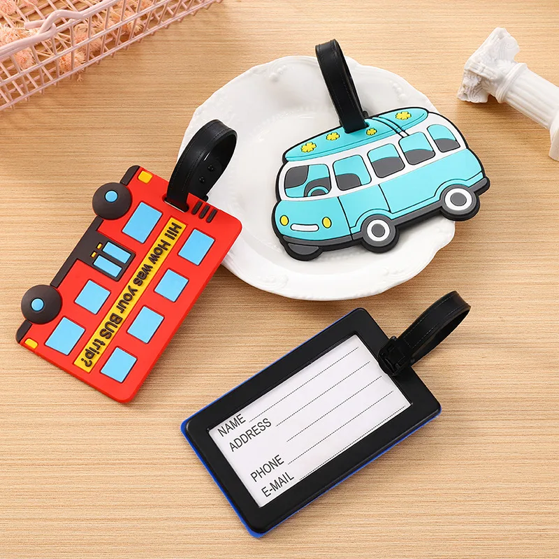 Travel Accessories Must Have - Милые мультяшные автомобили, ПВХ, силиконовые багажные
