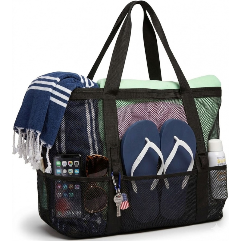 Большая пляжная сумка-сетка с  – обзор и цена Travel Accessories Must Have